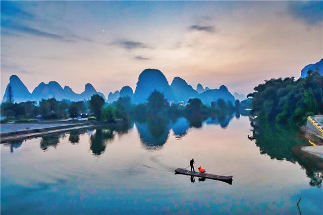 桂林阳朔漓江山水美图（广西最美的风景在阳朔）(1)