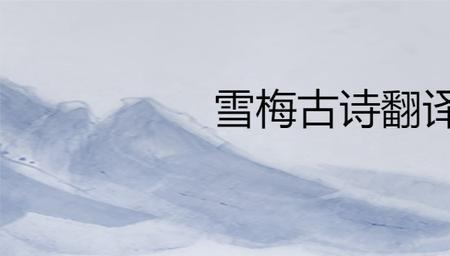 雪梅八句古诗