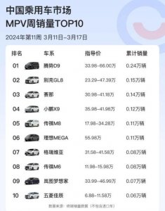 ​0.11万辆！理想MEGA首周销量出炉：MPV市场第六