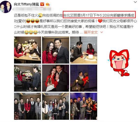 向佐求婚郭碧婷成功，向华强夫妇喜笑颜开，马云准备送多少礼金？